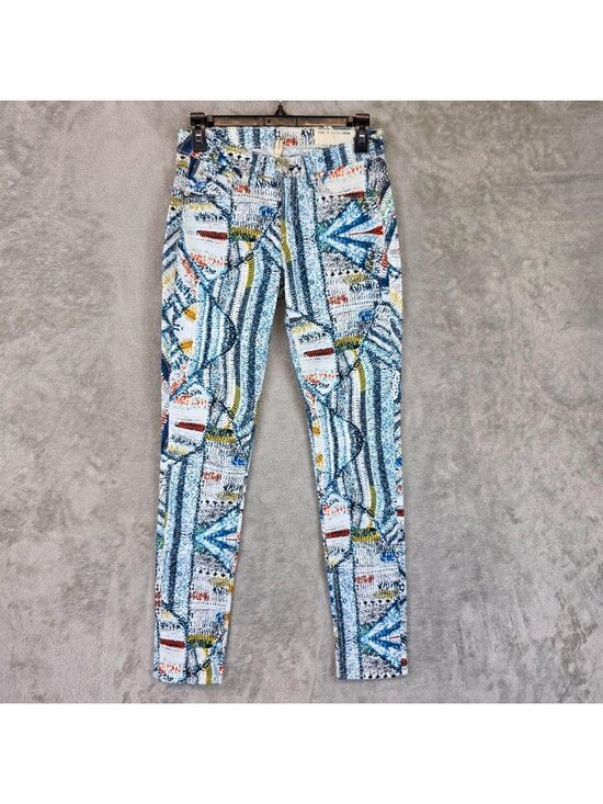 rag & bone Denim - Rag & Bone JEAN Legging Womens 26 Multicolor Surf Knit Jegging Stretch Geometric